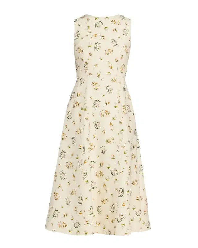 Adam Lippes Eloise Floral-Print Sleeveless Midi Dress