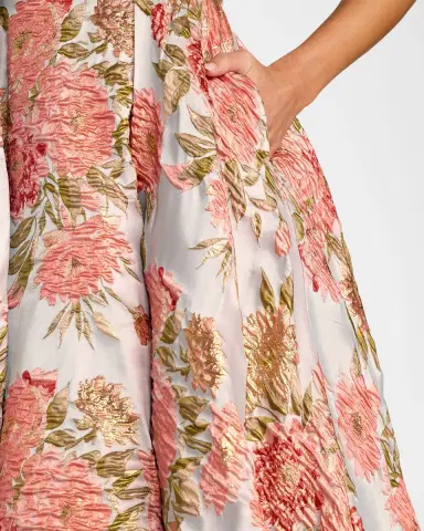 Mac Duggal Floral Brocade Strapless Ball Gown | Thumbnail 5 Mac Duggal Floral Brocade Strapless Ball Gown | Thumbnail 5