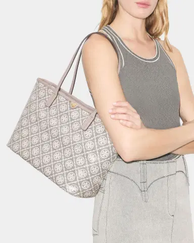 Tory Burch T Monogram Coated Canvas Tote Bag | Thumbnail 2 Tory Burch T Monogram Coated Canvas Tote Bag | Thumbnail 2