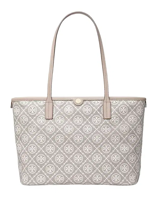 Tory Burch T Monogram Coated Canvas Tote Bag