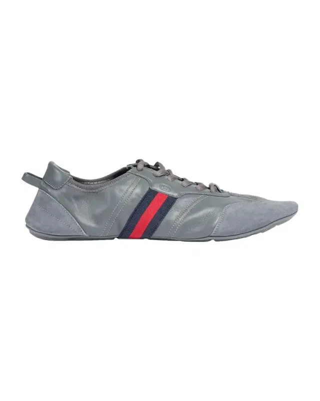Gucci Men 's Flex Suede and Leather Web Low-Top Sneakers