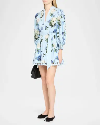 ALICE + OLIVIA Lucy Belted Mini Shirtdress | Thumbnail 4
