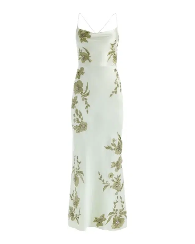 ALICE + OLIVIA Montana Floral-Embellished Cowlneck Maxi Dress