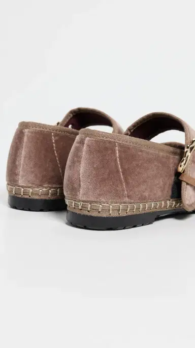 Flabelus Sophie Velvet Mary Jane Flats Brown | Thumbnail 4 Flabelus Sophie Velvet Mary Jane Flats Brown | Thumbnail 4
