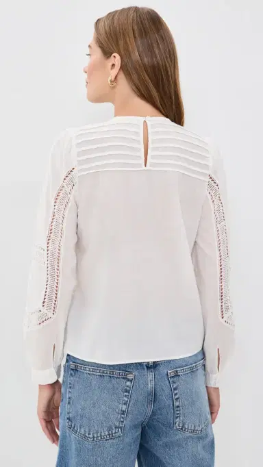 Ulla Johnson Marlowe Long Sleeve Cotton Top Pristine 2 | Thumbnail 3