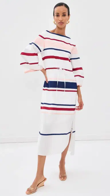 Rosie Assoulin Ribbon Caftan Dress White ulti | Thumbnail 2