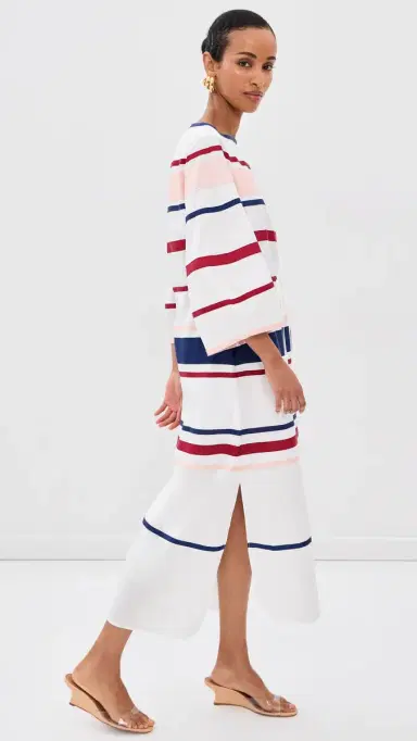 Rosie Assoulin Ribbon Caftan Dress White ulti | Thumbnail 5