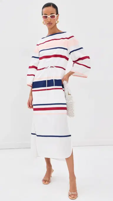 Rosie Assoulin Ribbon Caftan Dress White ulti | Thumbnail 6