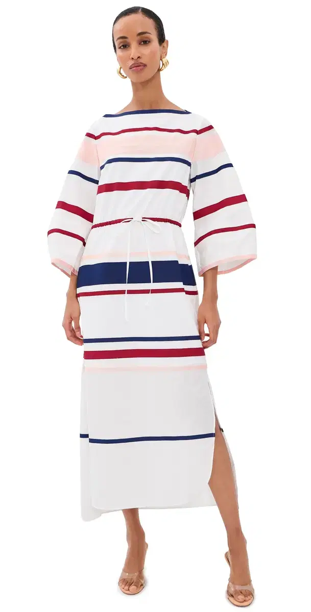 Rosie Assoulin Ribbon Caftan Dress White ulti