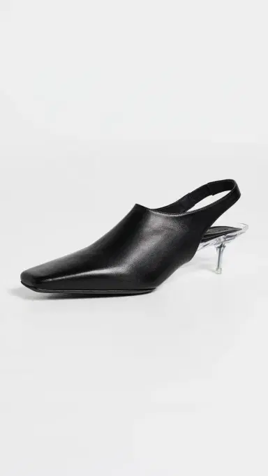 Courrèges Transparent Kitten-Heel Slingbacks Black | Thumbnail 2