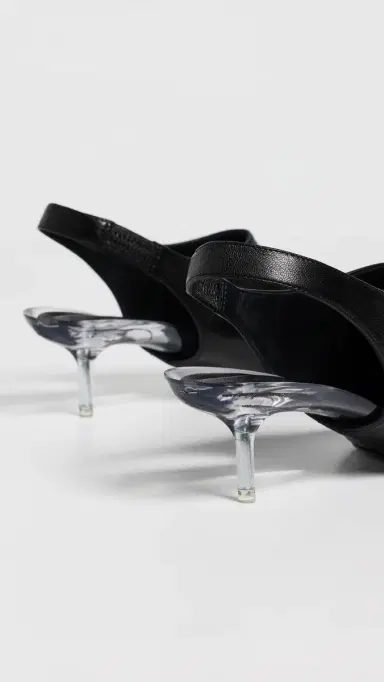 Courrèges Transparent Kitten-Heel Slingbacks Black | Thumbnail 4
