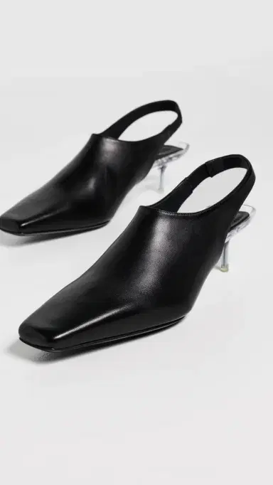 Courrèges Transparent Kitten-Heel Slingbacks Black | Thumbnail 5