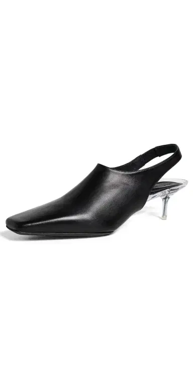 Courrèges Transparent Kitten-Heel Slingbacks Black | Thumbnail 1