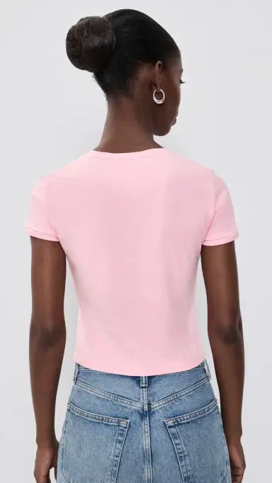 Alice + Olivia Onie Embellished Baby Tee Pink Lemonade L | Thumbnail 3