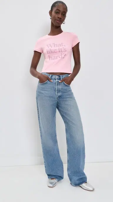 Alice + Olivia Onie Embellished Baby Tee Pink Lemonade L | Thumbnail 5