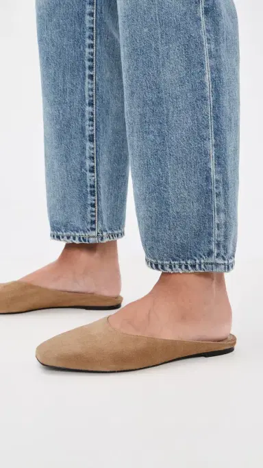 Black Suede Studio Lucia Slip On Flats Latte Suede | Thumbnail 3