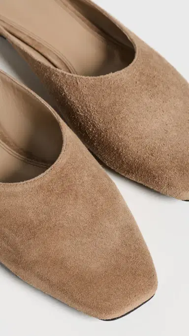 Black Suede Studio Lucia Slip On Flats Latte Suede | Thumbnail 6