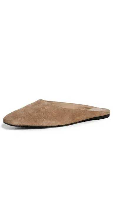 Black Suede Studio Lucia Slip On Flats Latte Suede | Thumbnail 1