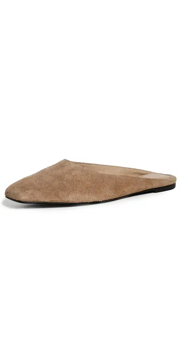 Black Suede Studio Lucia Slip On Flats Latte Suede