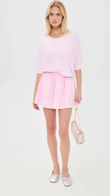 L'Agence Guinevere Crop Pullover Lt Malibu Pink | Thumbnail 5 L'Agence Guinevere Crop Pullover Lt Malibu Pink | Thumbnail 5