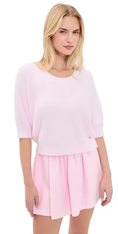 L'Agence Guinevere Crop Pullover Lt Malibu Pink | Thumbnail 1 L'Agence Guinevere Crop Pullover Lt Malibu Pink | Thumbnail 1