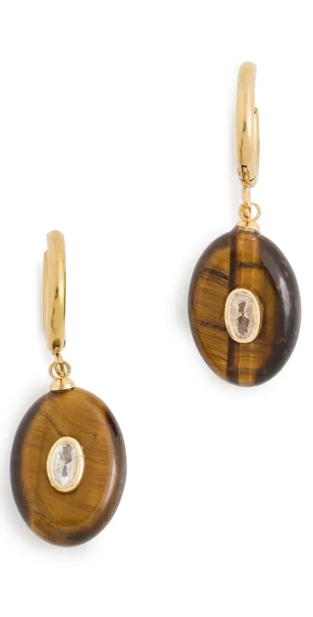 By Adina Eden Turtle Charm Drop Earrings Brown One Size