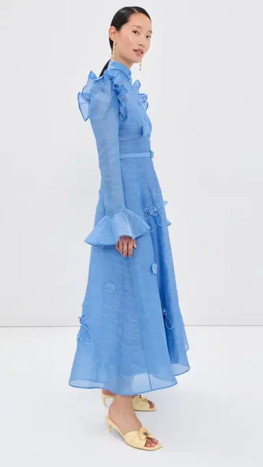 LEO LIN Katrina Applique Butterfly Sleeve Dress Azure | Thumbnail 4 LEO LIN Katrina Applique Butterfly Sleeve Dress Azure | Thumbnail 4