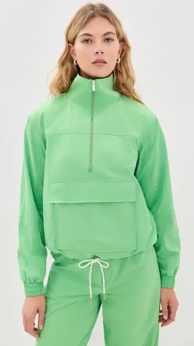 Aligne Rain Half Zip Jacket Green | Thumbnail 2