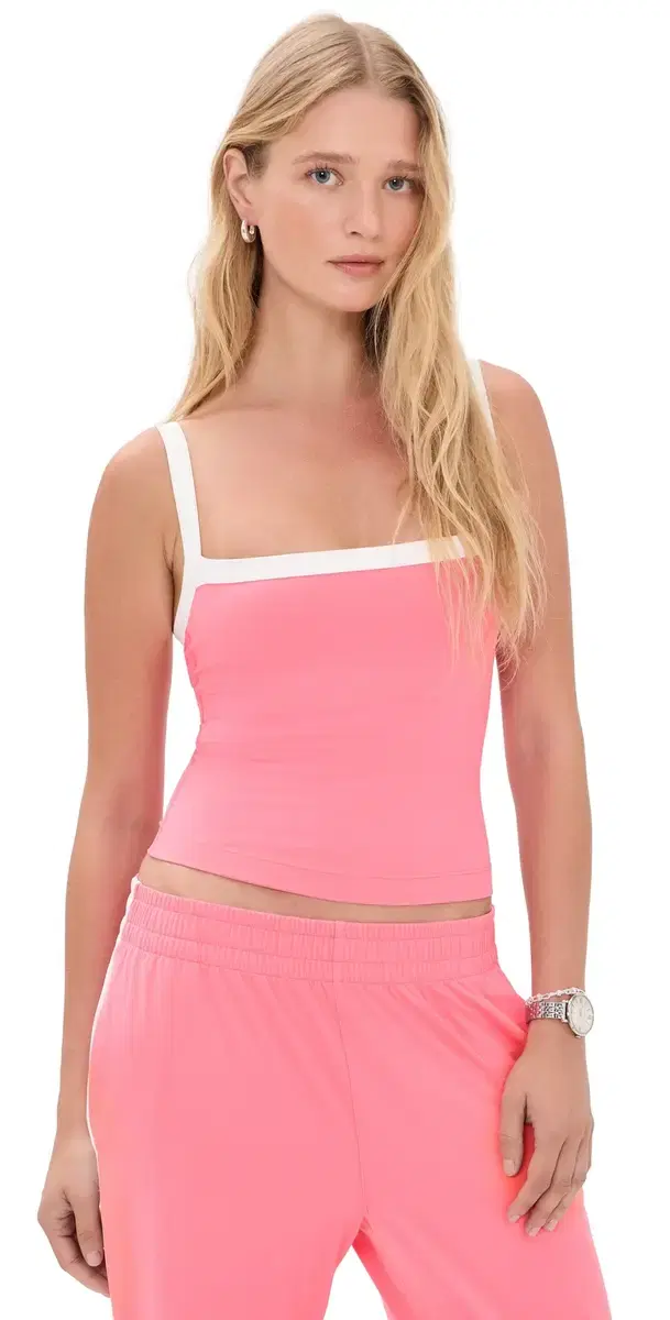 Splits59 onah Rigor Tank Strawberry/White