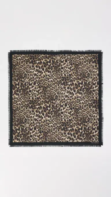Nili Lotan Leopard Silk Twill Scarf | Thumbnail 5