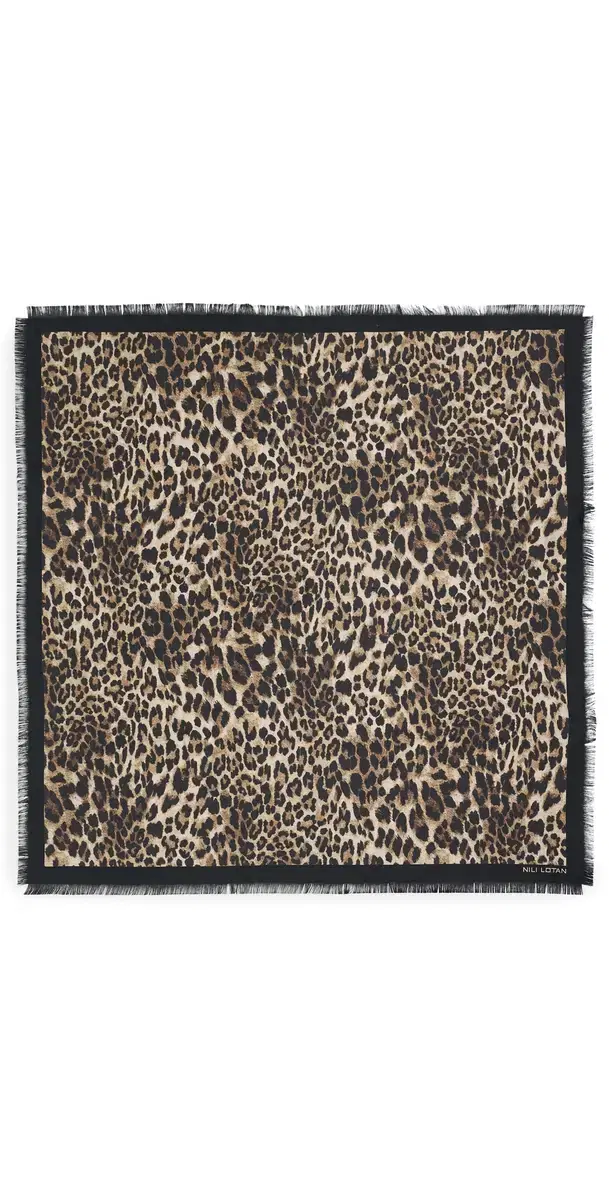 Nili Lotan Leopard Silk Twill Scarf VINTAGE LEOPARD PRINT One Size