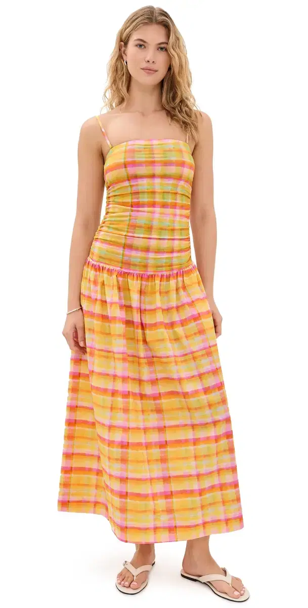 Never Fully Dressed Check Lola Dress Pink