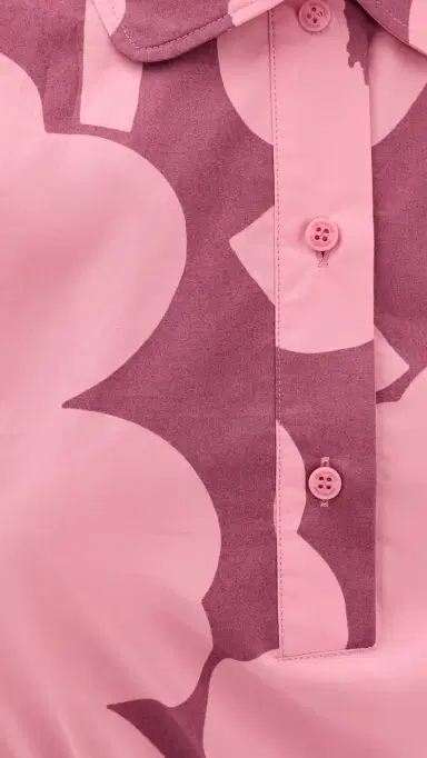 Marimekko Katkelma Unikko Mini Dress Rose/Dark Rose 40 | Thumbnail 6