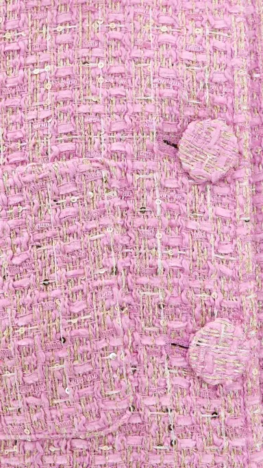 L'AGENCE Chita Cropped Short Sleeve Jacket Peony/Silver Metallic Tweed | Thumbnail 6