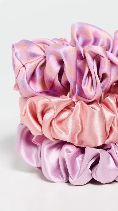 Slip Large Silk Scrunchie Set of 3 Belleflower One Size | Thumbnail 4