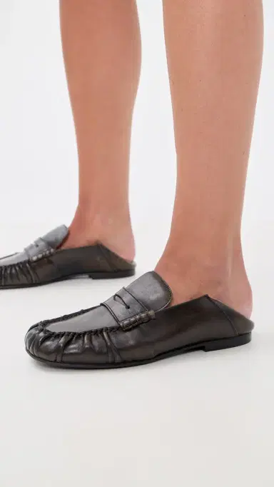 ALOHAS Aven Mule Leather Loafers Vintage Effect Brown 35 | Thumbnail 3