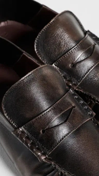 ALOHAS Aven Mule Leather Loafers Vintage Effect Brown 35 | Thumbnail 6