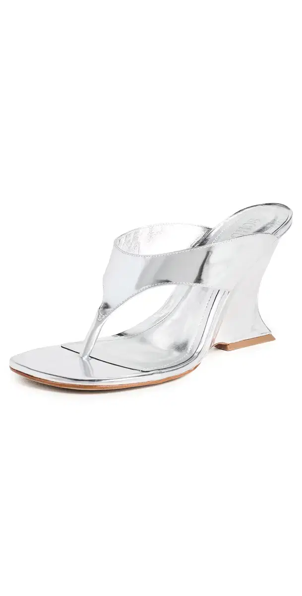 Schutz Maya Wedge Sandals Prata