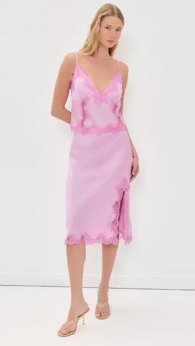 L'Agence Kimber Lace Insert Cami Malibu Pink/Peony | Thumbnail 5