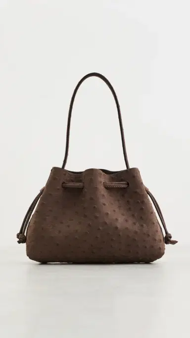 MANSUR GAVRIEL Drawstring Pouchette Shoulder Bag Ebony | Thumbnail 2 MANSUR GAVRIEL Drawstring Pouchette Shoulder Bag Ebony | Thumbnail 2
