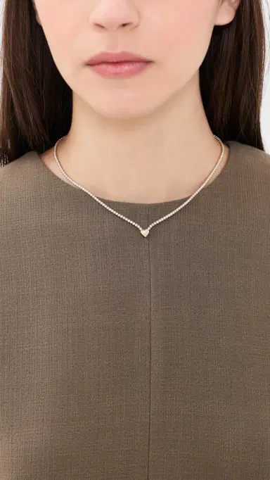 SHASHI Harvard Tennis Necklace Gold/Silver One Size | Thumbnail 3