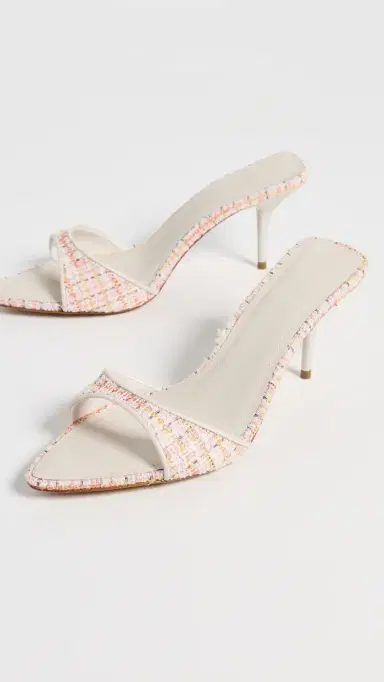 Schutz Elodie Tweed Mules Cherry Blossom/Pearl | Thumbnail 5 Schutz Elodie Tweed Mules Cherry Blossom/Pearl | Thumbnail 5