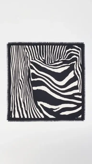 Nili Lotan Zebra Silk Twill Scarf | Thumbnail 4