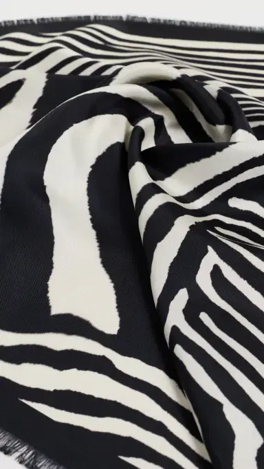 Nili Lotan Zebra Silk Twill Scarf | Thumbnail 5