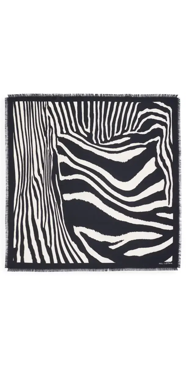 Nili Lotan Zebra Silk Twill Scarf Zebra Print One Size
