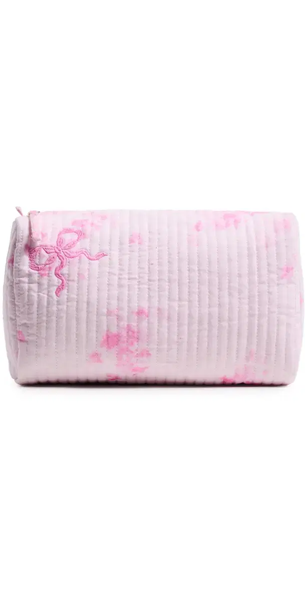 LoveShackFancy Octavia Quilted Bow Print Pouch BLUSHING BLONDE One Size