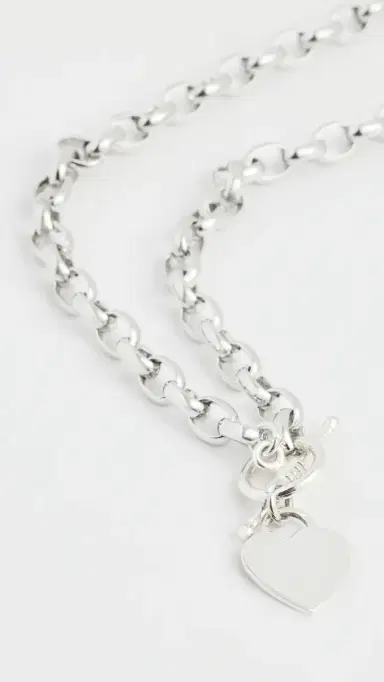SHASHI Heart Charm Necklace Silver One Size | Thumbnail 2