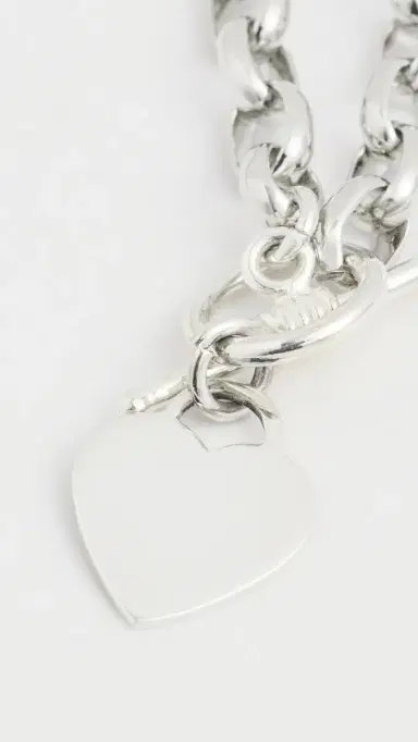 SHASHI Heart Charm Necklace Silver One Size | Thumbnail 5