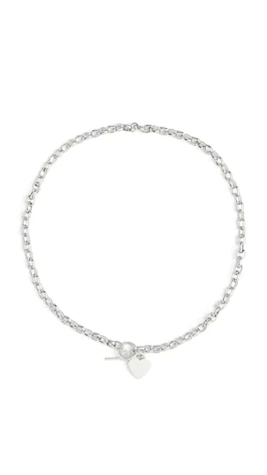 SHASHI Heart Charm Necklace Silver One Size | Thumbnail 6