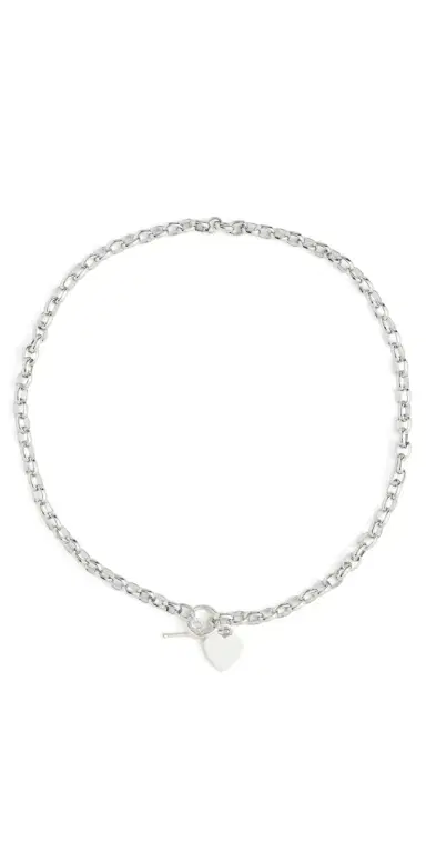 SHASHI Heart Charm Necklace Silver One Size | Thumbnail 1